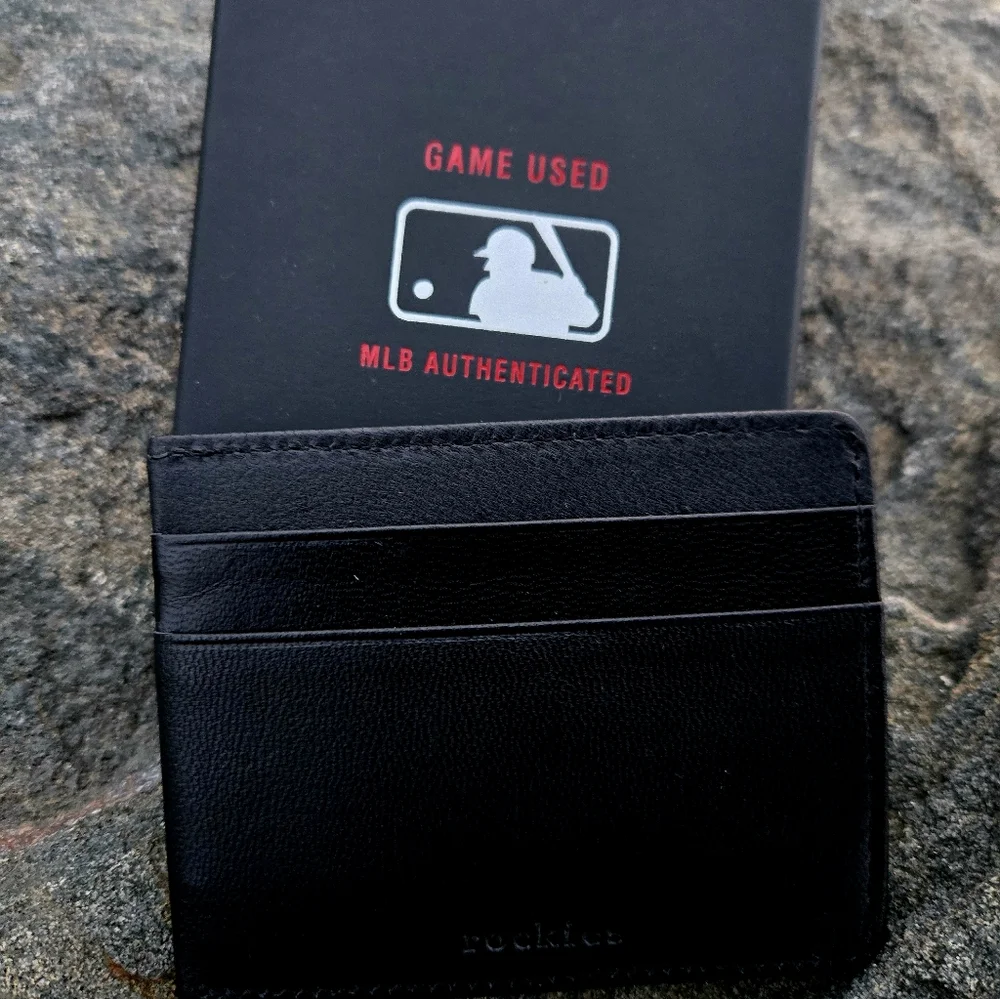 Rangers Authentic Baseball Turned Leather CC Wallet